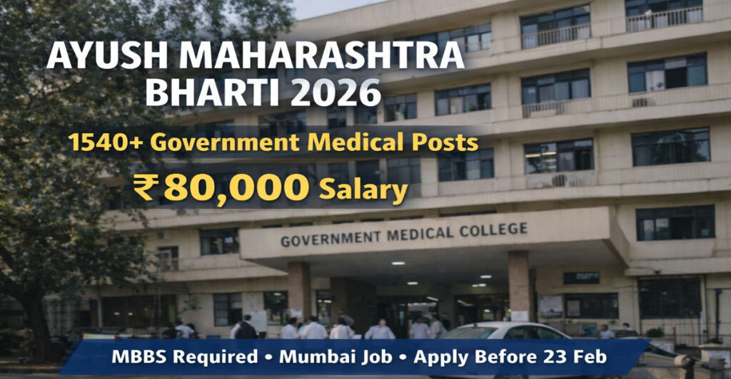 MBBS Govt Job Alert 2026