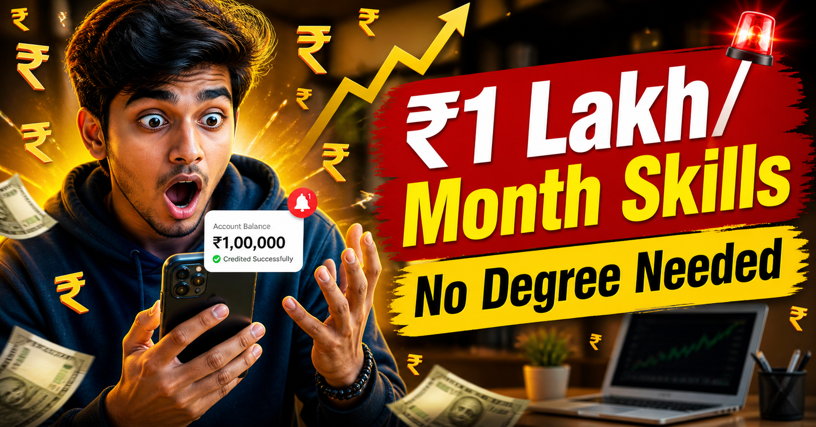 High Income Skills 2026 – Earn More Without Degree Earn ₹50K–₹2L/Month