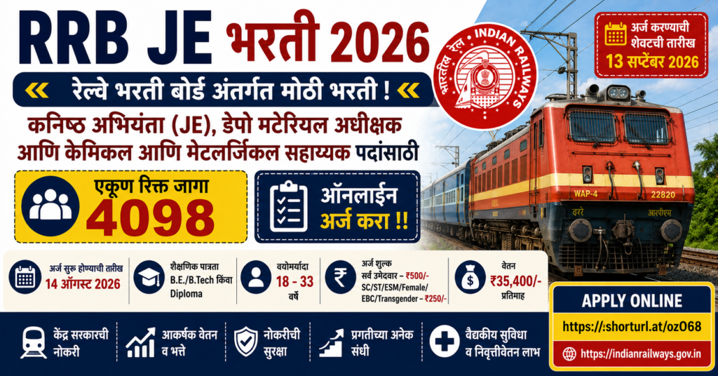 RRB JE Recruitment 2026